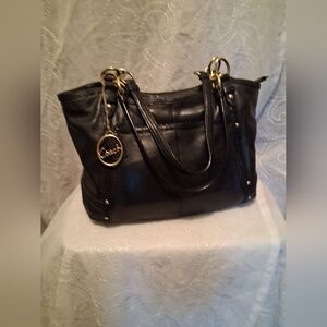 Coach Black Leather Tote Bag